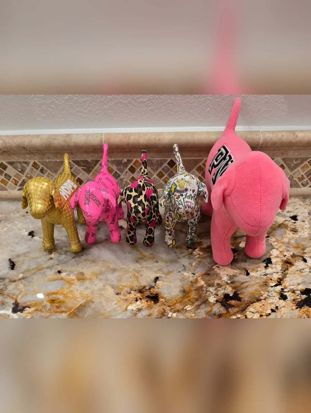 Victoria's Secret PINK collectible Limited Edition 5 Plush Dogs